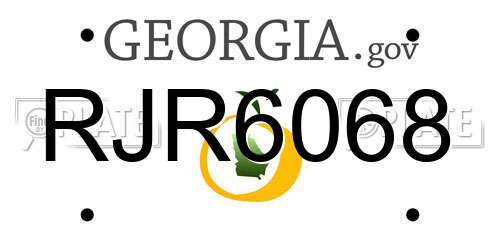RJR6068 Georgia License Plate