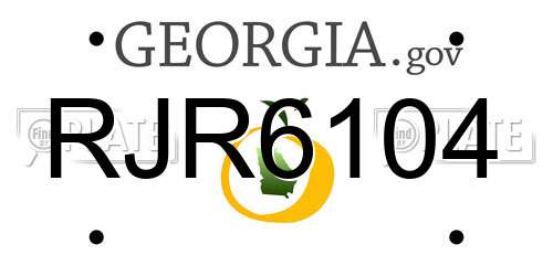 RJR6104 Georgia License Plate