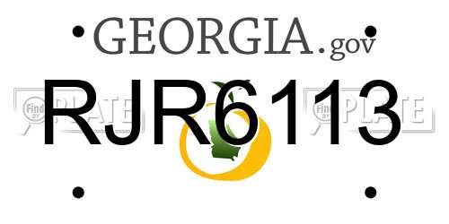 RJR6113 Georgia License Plate