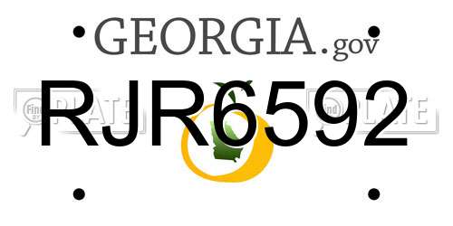 RJR6592 Georgia License Plate
