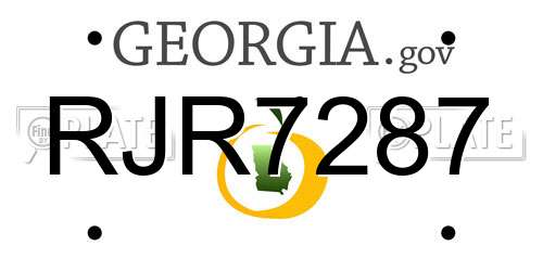 RJR7287 Georgia License Plate