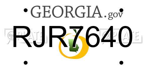 RJR7640 Georgia License Plate