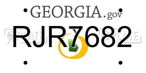 RJR7682 Georgia License Plate