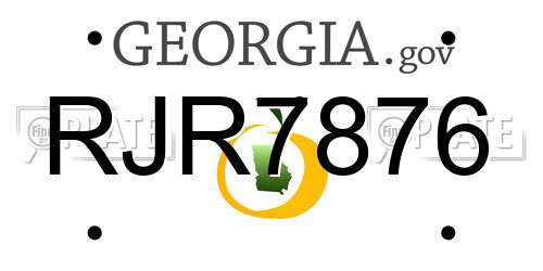 RJR7876 Georgia License Plate
