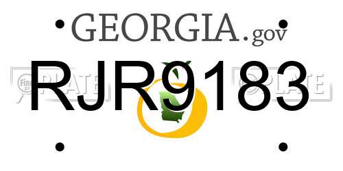 RJR9183 Georgia License Plate