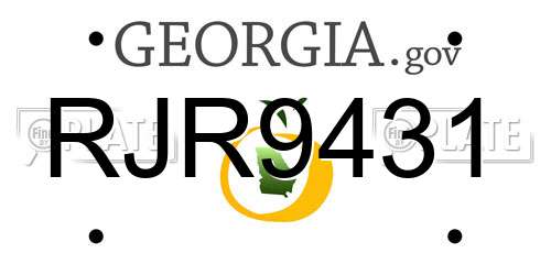 RJR9431 Georgia License Plate