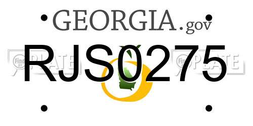 RJS0275 Georgia License Plate
