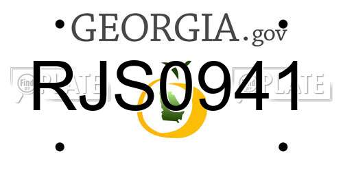 RJS0941 Georgia License Plate