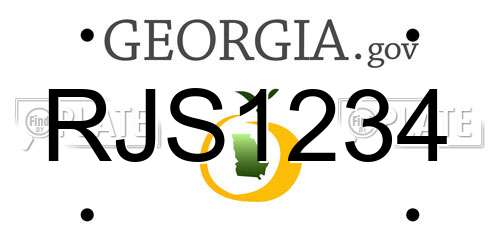 RJS1234 Georgia License Plate