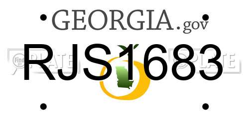 RJS1683 Georgia License Plate