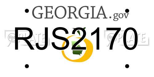 RJS2170 Georgia License Plate