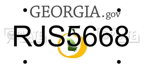 RJS5668 Georgia License Plate