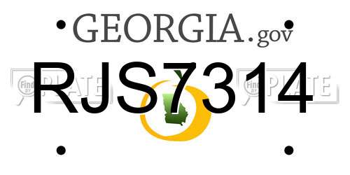 RJS7314 Georgia License Plate