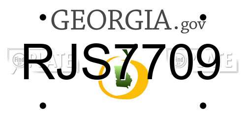 RJS7709 Georgia License Plate