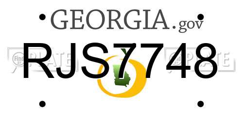 RJS7748 Georgia License Plate