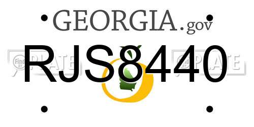 RJS8440 Georgia License Plate