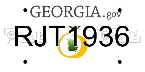 RJT1936 Georgia License Plate