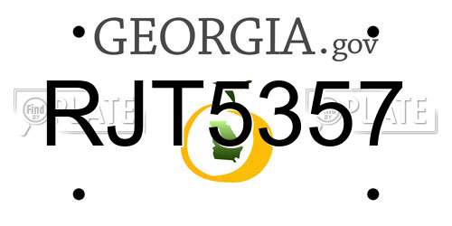 RJT5357 Georgia License Plate