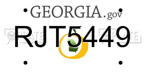 RJT5449 Georgia License Plate