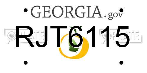 RJT6115 Georgia License Plate