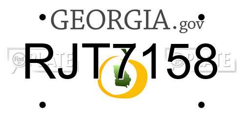 RJT7158 Georgia License Plate