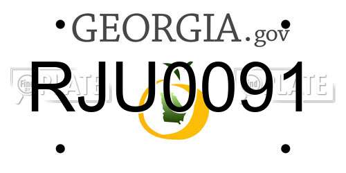 RJU0091 Georgia License Plate