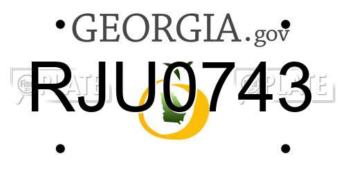 RJU0743 Georgia License Plate