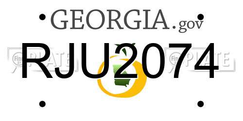 RJU2074 Georgia License Plate