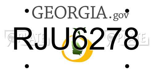 RJU6278 Georgia License Plate