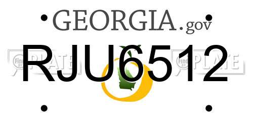 RJU6512 Georgia License Plate