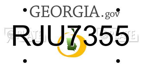 RJU7355 Georgia License Plate