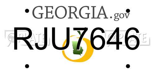 RJU7646 Georgia License Plate