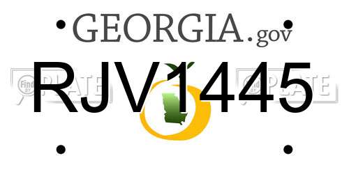 RJV1445 Georgia License Plate