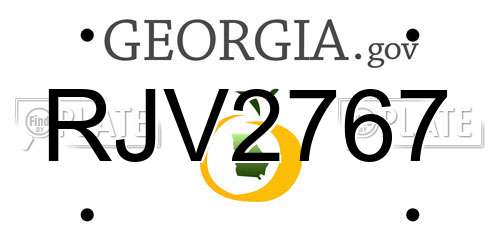RJV2767 Georgia License Plate
