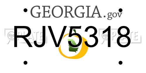 RJV5318 Georgia License Plate