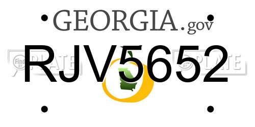RJV5652 Georgia License Plate