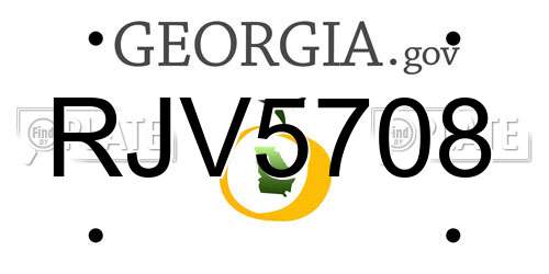 RJV5708 Georgia License Plate