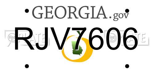 RJV7606 Georgia License Plate