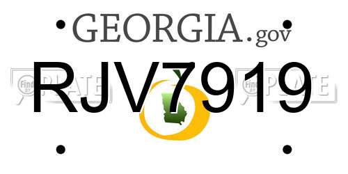 RJV7919 Georgia License Plate