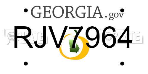 RJV7964 Georgia License Plate