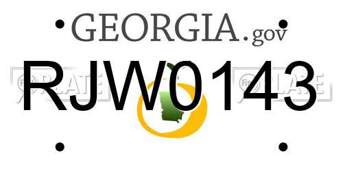 RJW0143 Georgia License Plate