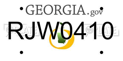 RJW0410 Georgia License Plate