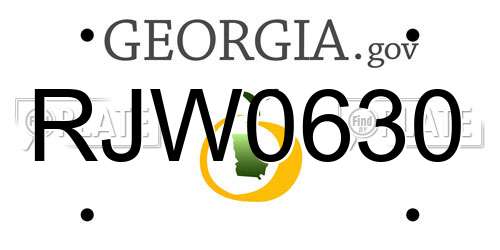 RJW0630 Georgia License Plate