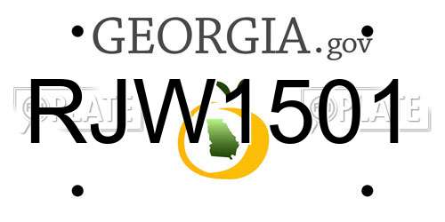 RJW1501 Georgia License Plate