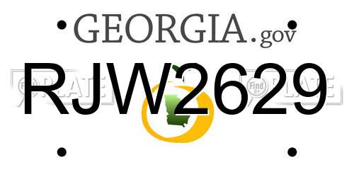 RJW2629 Georgia License Plate