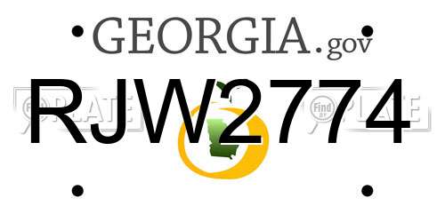 RJW2774 Georgia License Plate