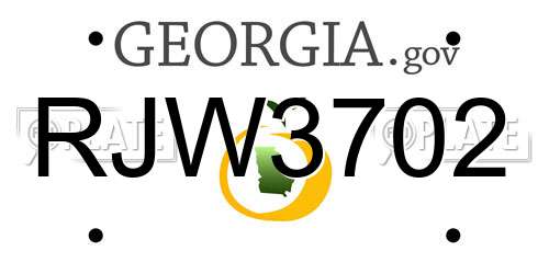 RJW3702 Georgia License Plate