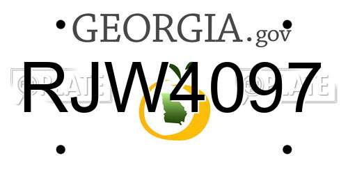 RJW4097 Georgia License Plate