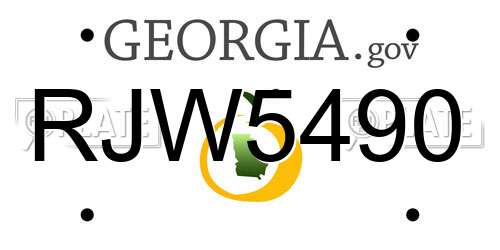 RJW5490 Georgia License Plate
