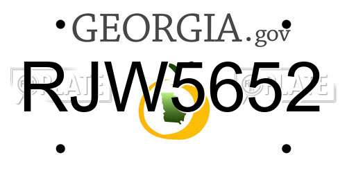 RJW5652 Georgia License Plate